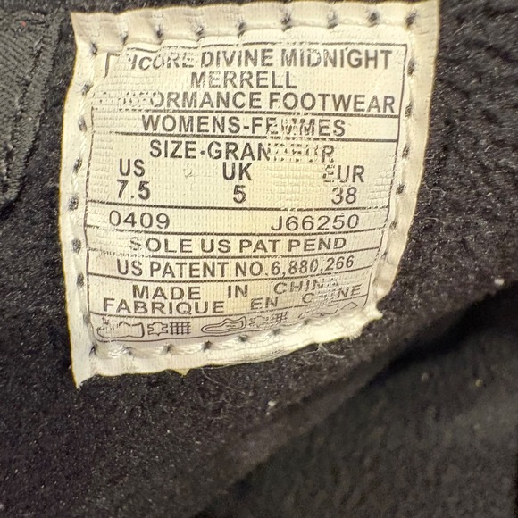 Merrell Encore Divine Midnight Black Suede Boots Women 7.5 Primaloft Polartec - Picture 12 of 16